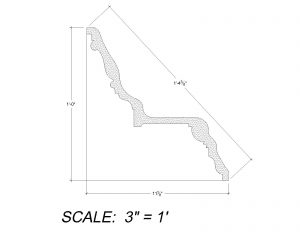 Side View image of Plaster Crown Cornice – DC512-571