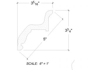 Side View of Plaster Cornice – DC503-404 Side View image of Plaster Cornice – DC503-404