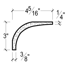 Side View of Plaster Cove Moulding DC503-121F Side View image of Plaster Cove Moulding DC503-121F