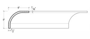 2D View of Plaster Cove Moulding – DC505-121A 2D View image of Plaster Cove Moulding – DC505-121A