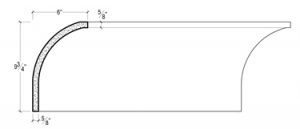 2D View image of Plaster Cove Moulding – DC509-121C