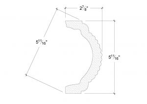 Side View image of Plaster Panel Moulding- DC405-431