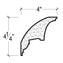 Side View of Plaster Crown Moulding – DC504-698 Side View image of Plaster Crown Moulding – DC504-698