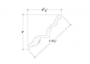 Side View image of Plaster Crown Moulding – DC509-482