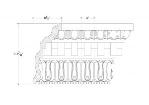2D View of Plaster Crown Moulding – DC513-475 2D View image of Plaster Crown Moulding – DC513-475