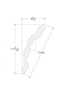 Side View of Plaster Crown Moulding – DC513-475 Side View image of Plaster Crown Moulding – DC513-475