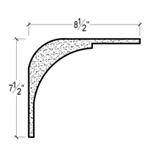 Side View of Plaster Cove Moulding – DC507-174 Side View image of Plaster Cove Moulding – DC507-174
