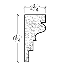 Side View of Plaster Panel Moulding – DC406-612 Side View image of Plaster Panel Moulding – DC406-612