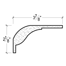 Side View of Plaster Crown Moulding – DC502-604 Side View image of Plaster Crown Moulding – DC502-604