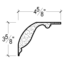 Side View of Plaster Crown Moulding – DC503-603 Side View image of Plaster Crown Moulding – DC503-603