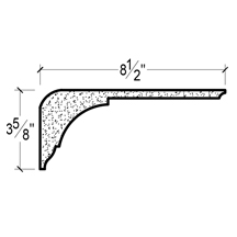 Side View of Plaster Crown Moulding – DC503-622 Side View image of Plaster Crown Moulding – DC503-622