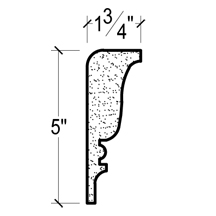Side View of Plaster Crown Moulding – DC505-618 Side View image of Plaster Crown Moulding – DC505-618