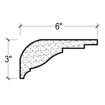 Side View of Plaster Crown Moulding – DC503-670 Side View image of Plaster Crown Moulding – DC503-670