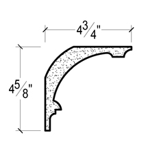 Side View of Plaster Crown Moulding – DC504-668 Side View image of Plaster Crown Moulding – DC504-668