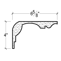 Side View of Plaster Crown Moulding – DC504-673 Side View image of Plaster Crown Moulding – DC504-673