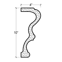 Side View image of Plaster Panel Moulding – DC410-708