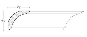 2D View of Plaster Crown Moulding – DC506-012B 2D View image of Plaster Crown Moulding – DC506-012B