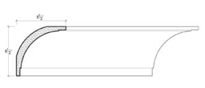 2D View of Plaster Crown Moulding – DC508-175B 2D View image of Plaster Crown Moulding – DC508-175B