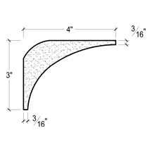 Side View of Plaster Cove Moulding – DC503-121E Side View image of Plaster Cove Moulding – DC503-121E
