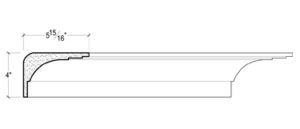 2D View image of Plaster Crown Moulding – DC504-129D