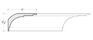 2D View of Plaster Crown Moulding – DC505-129D 2D View image of Plaster Crown Moulding – DC505-129D