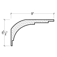 Side View of Plaster Crown Moulding – DC505-129D Side View image of Plaster Crown Moulding – DC505-129D