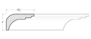 2D View of Plaster Crown Moulding – DC506-157B 2D View image of Plaster Crown Moulding – DC506-157B