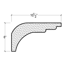 Side View of Plaster Crown Moulding – DC506-157B Side View image of Plaster Crown Moulding – DC506-157B