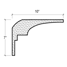 Side View of Plaster Crown Moulding – DC507-464 Side View image of Plaster Crown Moulding – DC507-464