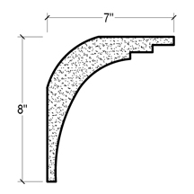 Side View of Plaster Crown Moulding – DC508-157 Side View image of Plaster Crown Moulding – DC508-157