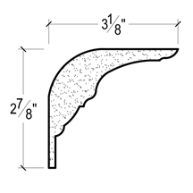Side View of Plaster Crown Moulding – DC502-646 Side View image of Plaster Crown Moulding – DC502-646