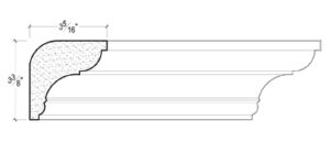 2D View image of Plaster Crown Moulding – DC503-449