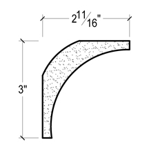 Side View of Plaster Cove Moulding – DC503-574 Side View image of Plaster Cove Moulding – DC503-574