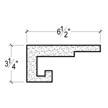 Side View of Plaster Crown Moulding – DC503-632 Side View image of Plaster Crown Moulding – DC503-632