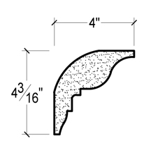 Side View of Plaster Crown Moulding – DC504-293 Side View image of Plaster Crown Moulding – DC504-293