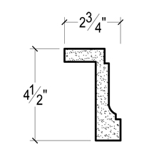 Side View of Plaster Panel Moulding – DC504-640 Side View image of Plaster Panel Moulding – DC504-640