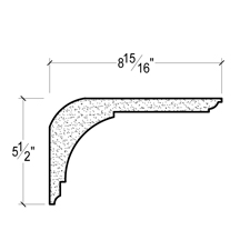 Side View of Plaster Crown Moulding – DC505-599 Side View image of Plaster Crown Moulding – DC505-599