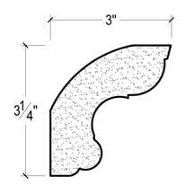 Side View of Plaster Crown Moulding – DC503-642 Side View image of Plaster Crown Moulding – DC503-642