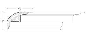 2D View of Plaster Crown Moulding – DC506-492 2D View image of Plaster Crown Moulding – DC506-492