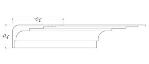 2D View of Plaster Crown Moulding – DC504-235B 2D View image of Plaster Crown Moulding – DC504-235B
