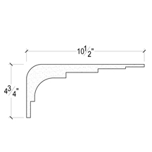 Side View of Plaster Crown Moulding – DC504-235B Side View image of Plaster Crown Moulding – DC504-235B
