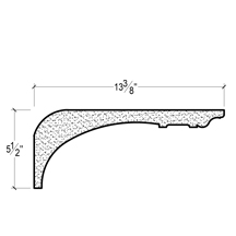 Side View of Plaster Crown Moulding – DC505-641 Side View image of Plaster Crown Moulding – DC505-641