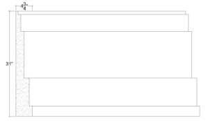 2D View image of Plaster Panel Moulding – DC431-754