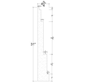 Side View image of Plaster Panel Moulding – DC431-754
