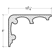 Side View of Plaster Crown Moulding – DC508-448 Side View image of Plaster Crown Moulding – DC508-448