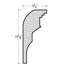 Side View of Plaster Crown Moulding – DC512-509 Side View image of Plaster Crown Moulding – DC512-509