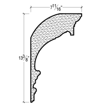 Side View of Plaster Crown Moulding – DC513-506 Side View image of Plaster Crown Moulding – DC513-506