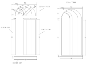 2D View image of Plaster Niche Top – DC104-754B