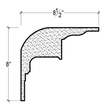 Side View of Plaster Crown Moulding – DC508-492 Side View image of Plaster Crown Moulding – DC508-492
