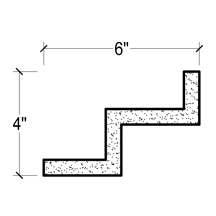 Side View of Plaster Crown Moulding – DC504-719B Side View image of Plaster Crown Moulding – DC504-719B